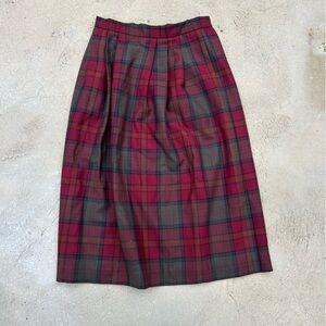 Lands' End Vintage Tartan 100% Wool skirt made in Scotland sz 10